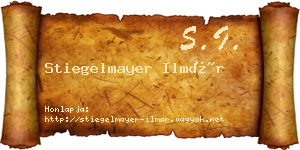 Stiegelmayer Ilmár névjegykártya